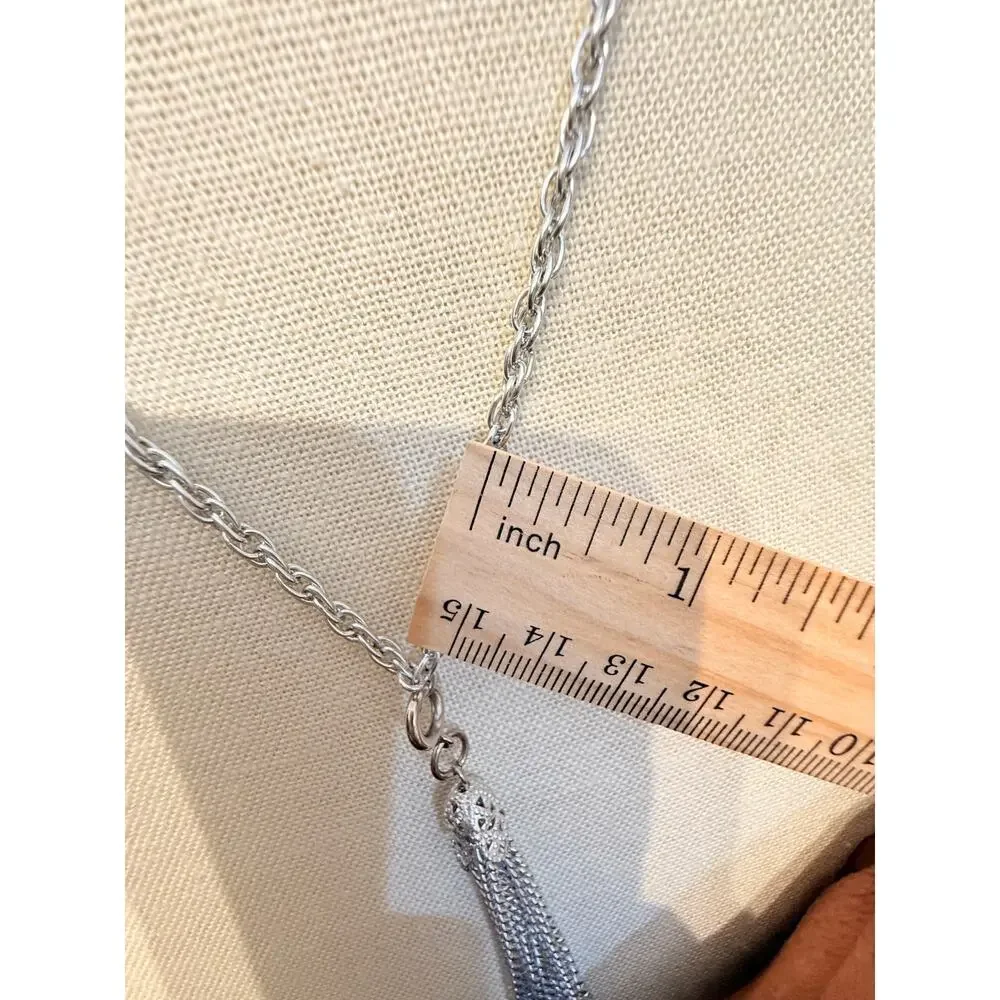 Vintage Sarah Coventry Silver Tone Tassel Necklace 20”